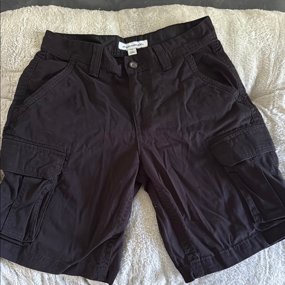 Amazon Essentials Black Cargo Shorts Lightweight Casual